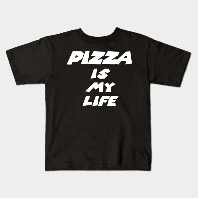 Pizza is my life Classic Funny Evergreen Kids T-Shirt by PlanetMonkey